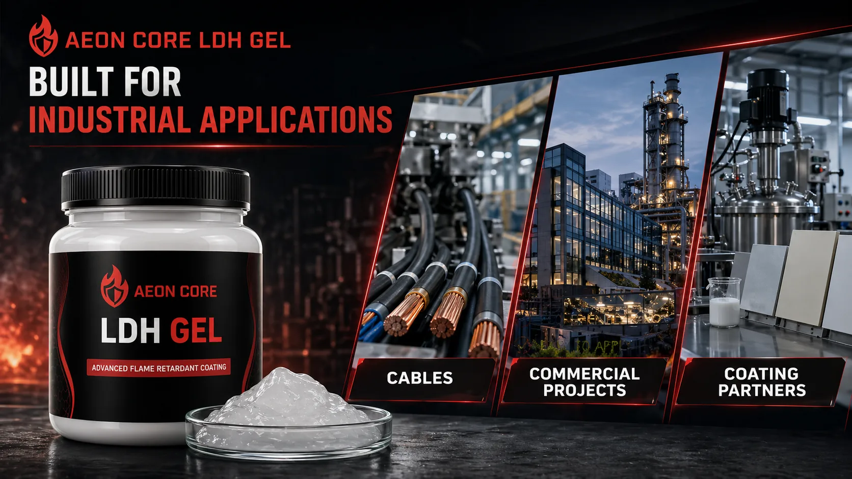 Aeon Core LDH fire retardant coating applied across industrial applications